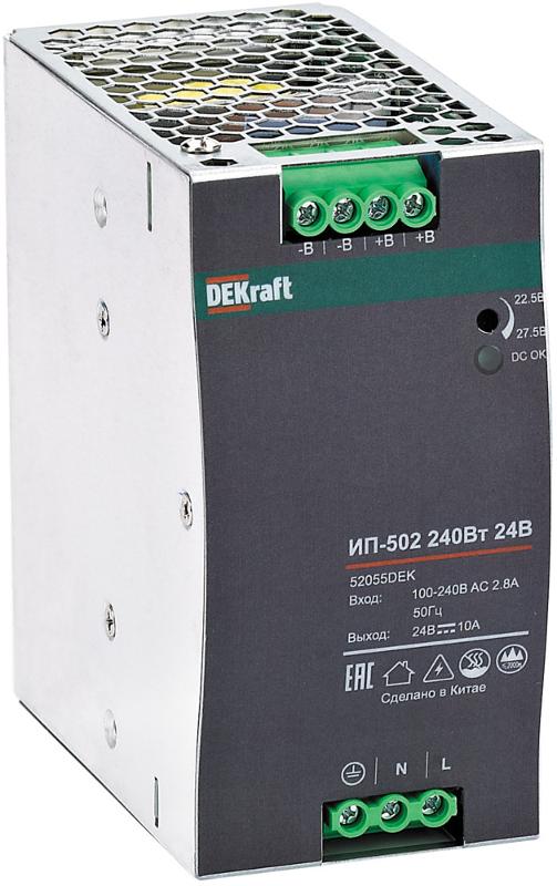 Импульсный источник питания 240Вт 24В 10А ИП-502 | 52055DEK | DEKraft — DEKraft
