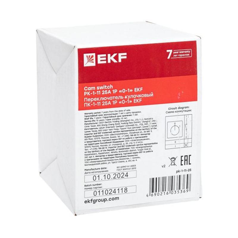 Переключатель кулачковый ПК-1-11 25А 1P "0-1" EKF PROxima | pk-1-11-25 | EKF — миниатюра 28