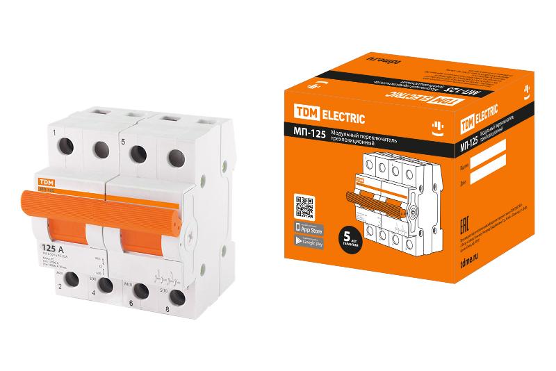 Переключатель модульный трехпозиционный МП-125 2P 125А | SQ0224-0045 | TDM — TDM ELECTRIC