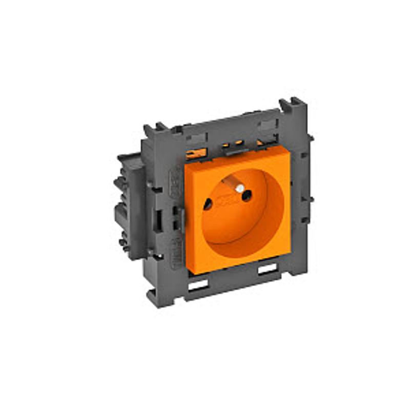 Розетка одинарная 0° Modul45connect франц. стандарт, 250 В, 16A (оранжевый) (STD-F0C8 ROR1) | 6120604 | OBO Bettermann — миниатюра 2