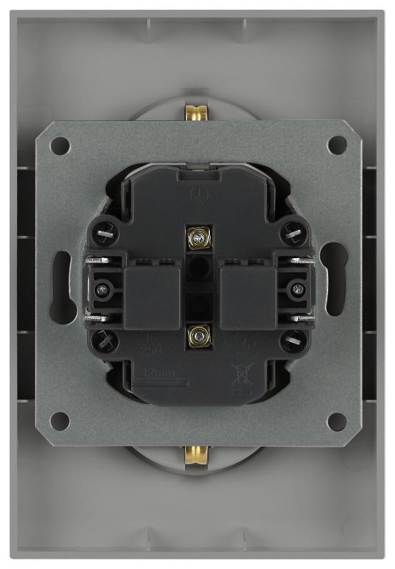 Розетка Arktik 16-2107-03 без заземления двойная 2X2P 16А-250В алюминий | Б0071683 | ЭРА — миниатюра 4