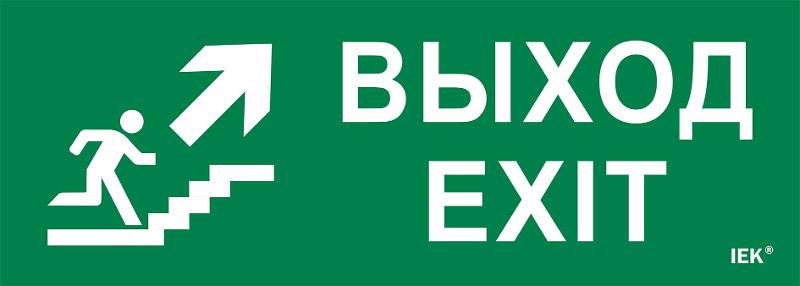 Этикетка самоклеящаяся  280х100мм "Выход/лест. вверх/фигура"  | LPC10-1-28-10-VLVVF | IEK — фото 1 | Sento