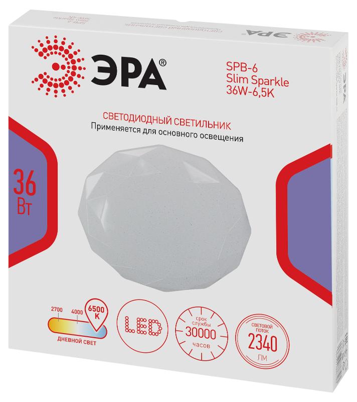 Светильник потолочный светодиодный  без ДУ SPB-6 Slim Sparkle 36W -6,5K | Б0069790 | ЭРА — миниатюра 2