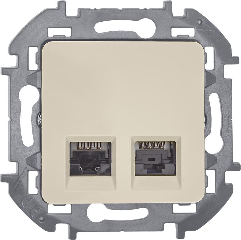 Inspiria Слоновая кость Розетка 2-ая компьютерная RJ45 С/У категория 6 UTP — миниатюра 11