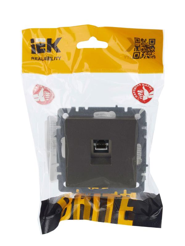 BRITE Розетка компьютерная RJ45 кат.5E РК10-БрШ шампань | BR-K10-1-K37 | IEK — миниатюра 7