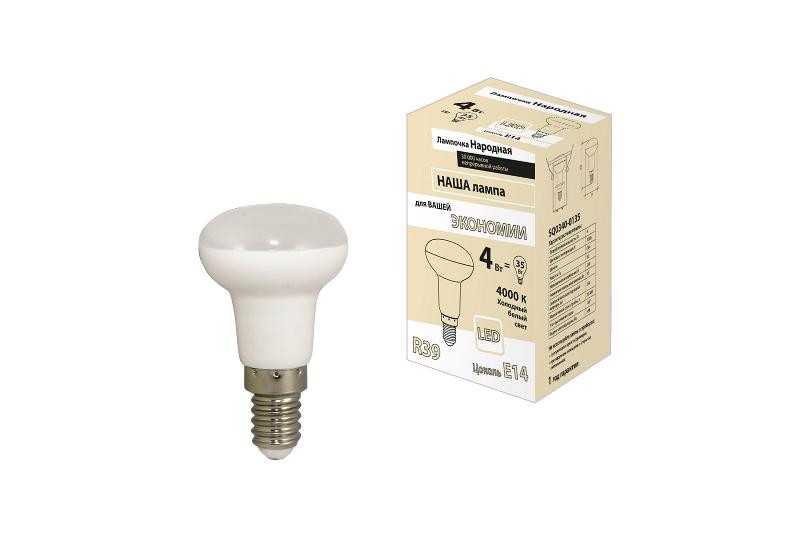Лампа светодиодная R39 - 4 Вт-230 В -4000 К–E14 Народная | SQ0340-0135 | TDM — TDM ELECTRIC
