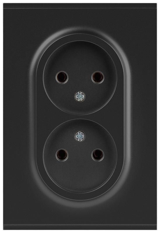 Розетка Arktik 16-2107-05 без заземления двойная 2X2P 16А-250В антрацит | Б0071685 | ЭРА — ЭРА (Энергия света)