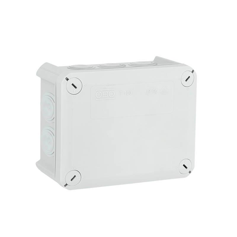 Коробка распределительная T100, 136х102х57 мм, IP66, вводы d25х10, серая ( T 100 )  | 2007077 | OBO Bettermann — OBO Bettermann