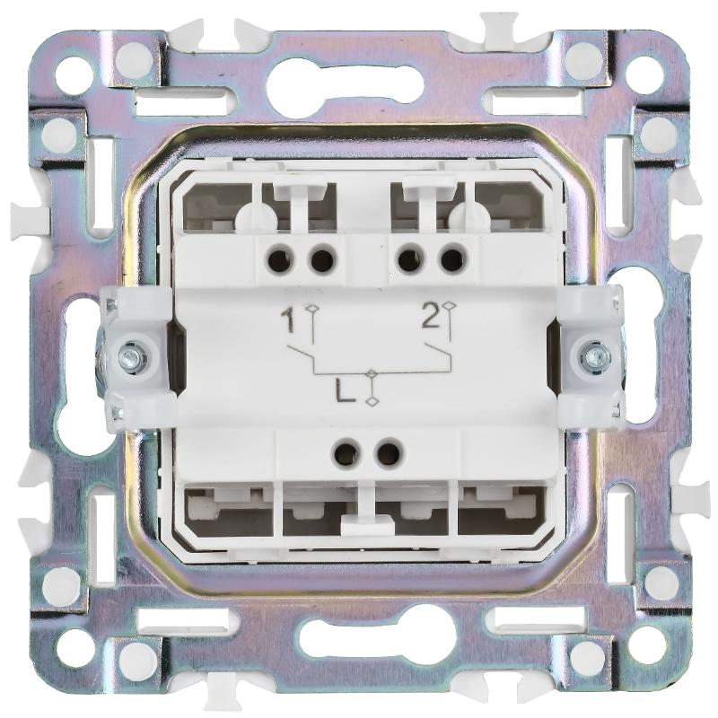 SKANDY Выключатель 2-клавишный 10А SK-V04Sh шампань | SK-V20-0-10-K37 | IEK — миниатюра 3