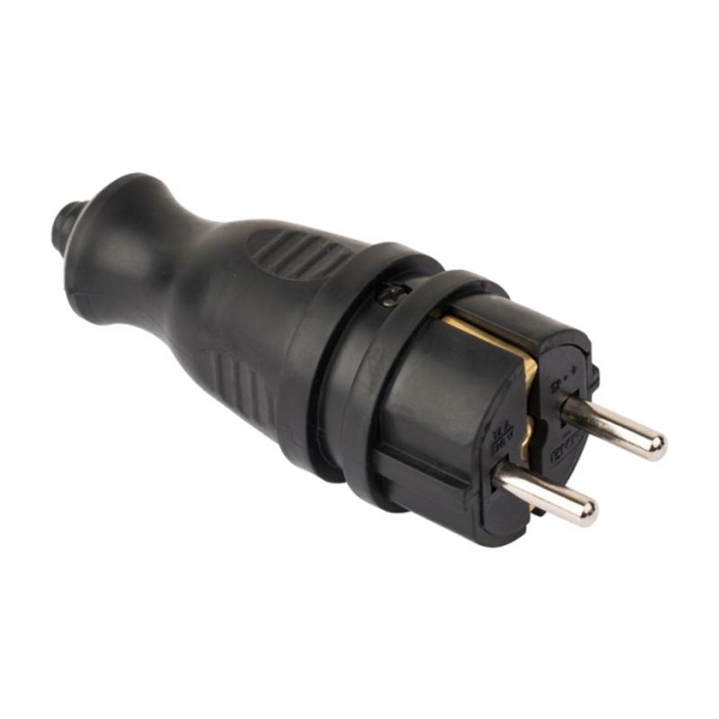 Вилка прямая каучуковая 230В 2P+PE 16A IP44 EKF PRO |  RPS-011-16-230-44-r |  EKF — EKF