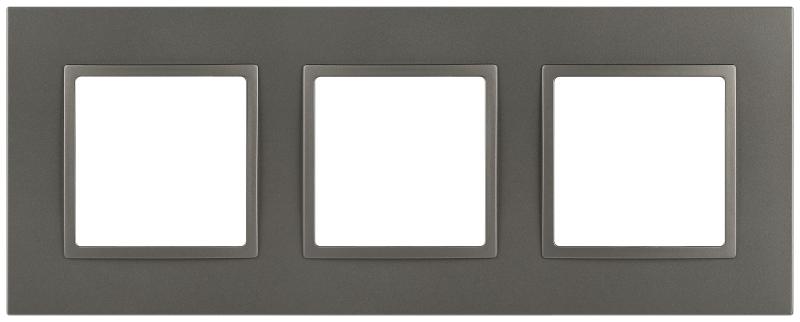 Рамка для розеток и выключателей Elegance 14-5013-16 Classic, на 3 поста, титан | Б0065827 | ЭРА — миниатюра 1