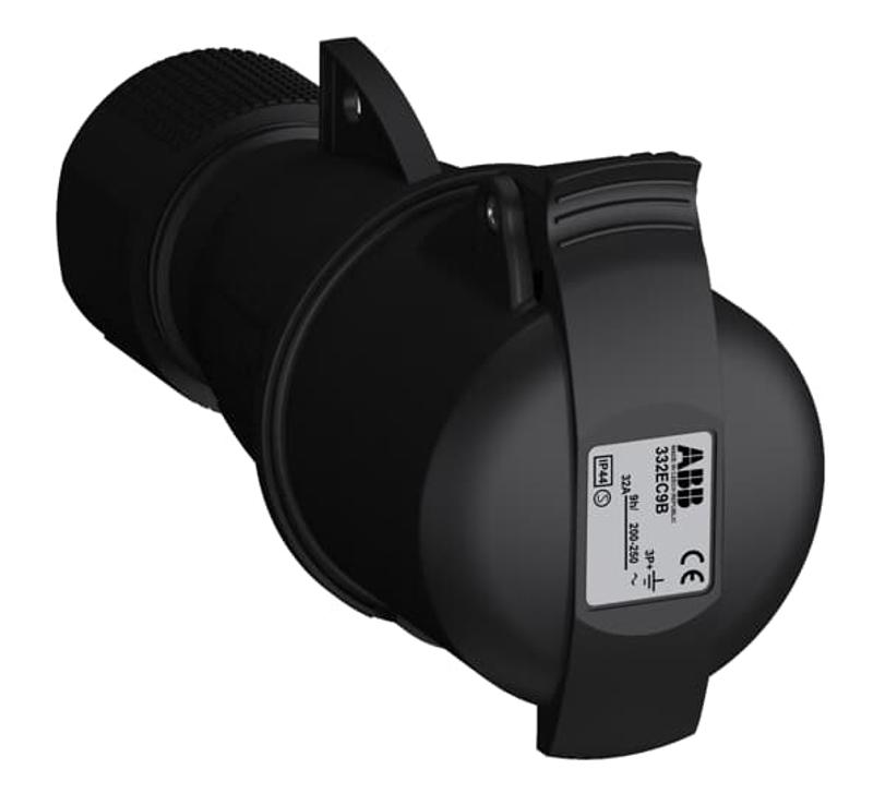 Розетка кабельная Easy&Safe 332EC9B,32А,3P+E,IP44,9ч,черн|2CMA103587R1000| ABB — ABB