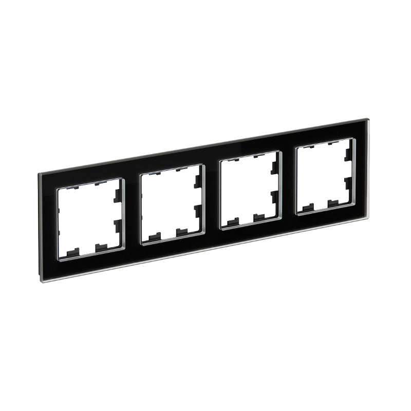AtlasDesign Nature Черный Рамка 4-ая, стекло  |ATN321004| SE — Systeme Electric