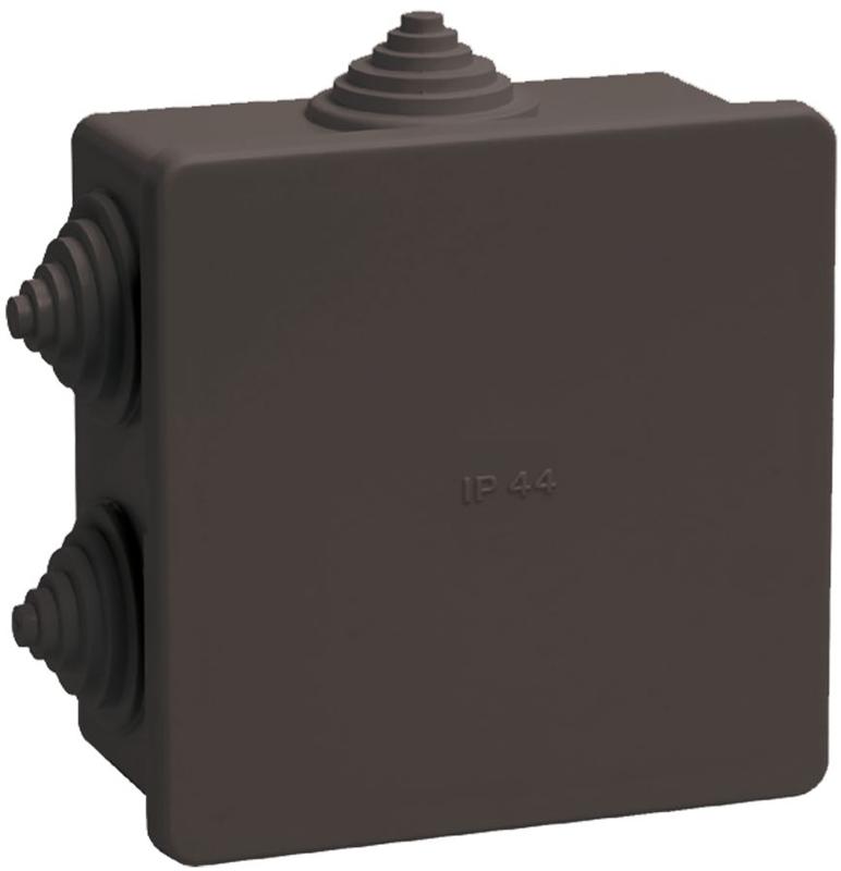 Коробка расп. КМ41235 85х85х40мм IP44 6 вв. черная | UKO21-085-085-040-K02-44 | IEK — миниатюра 1
