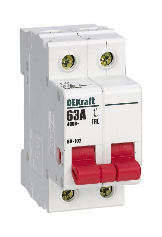 Выключатель нагрузки 2Р 63А ВН-102 | 17007DEK | DEKraft — DEKraft