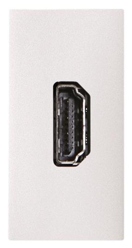 Механизм HDMI разъёма, тип А, с HDMI разъёмом "мама" на  тыльной стороне, 1‐модульный, серия Zenit, цвет альпийский  белый | 2CLA215570N1101 | ABB — ABB