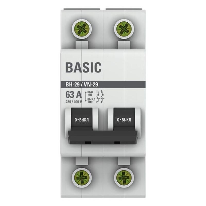 Выключатель нагрузки модульный ВН-29 2P 63А EKF Basic | SL29-2-63-bas | EKF — миниатюра 4