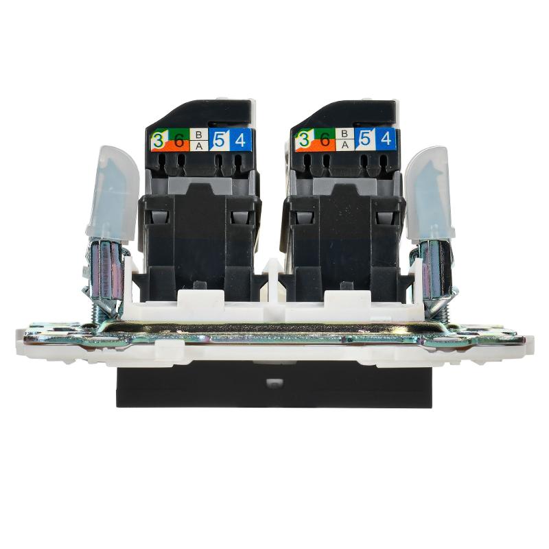 SKANDY Розетка компьютерная двойная RJ45 кат.5E SK-K03Bl черный | SK-K20-1-K02 | IEK — миниатюра 5