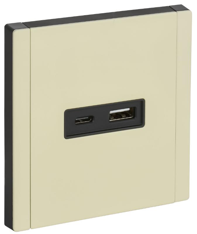 FORTE&PIANO Розетка USB A+C 18Вт FP851M металл серый сланец  | FP-U22-018-M-K41 | IEK — IEK (ИЭК)