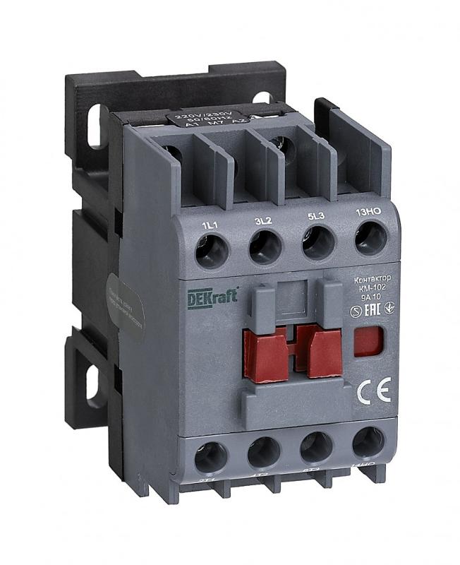 Контактор 9А 230В_АС АС3_ АС4 1НО+1НЗ КМ-102 | 21904DEK | DEKraft — DEKraft