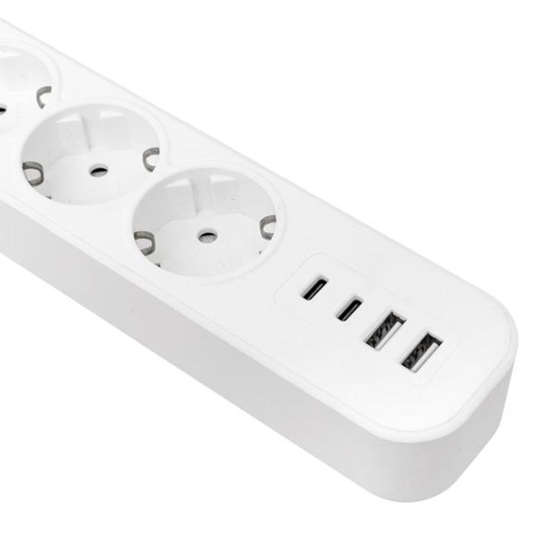 Удлинитель LUX 5 гнезд 2USB 2,4А+2type-C 1,5 метра 1,5мм2 | UBA-LUX-515-TC | EKF — миниатюра 6