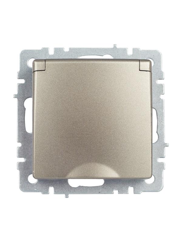 BRITE Розетка с заземлением со шторками с кр. 16А IP44 РСбш10-3-44-БрШ шампань | BR-R16-16-44-K37 | IEK — миниатюра 18