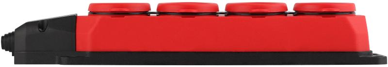 K-4e-RED-IP44 ЭРА Колодка каучуковая с/з 4гн 16A IP44 красная | Б0044553 | ЭРА — миниатюра 4