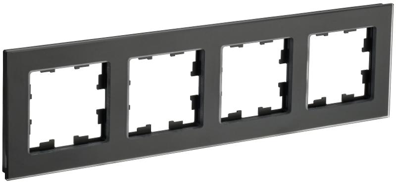 BRITE Рамка 4-ая РУ-4-2-Бр стекло черный матовый | BR-M42-G-31-K02 | IEK — IEK (ИЭК)