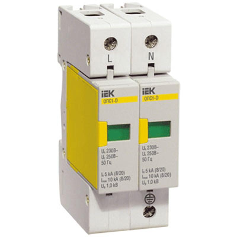 Ограничитель импульсного перенапряжения ОПС1-D 2Р In=5kA Un=230B Im=10kA | MOP20-2-D | IEK — миниатюра 3