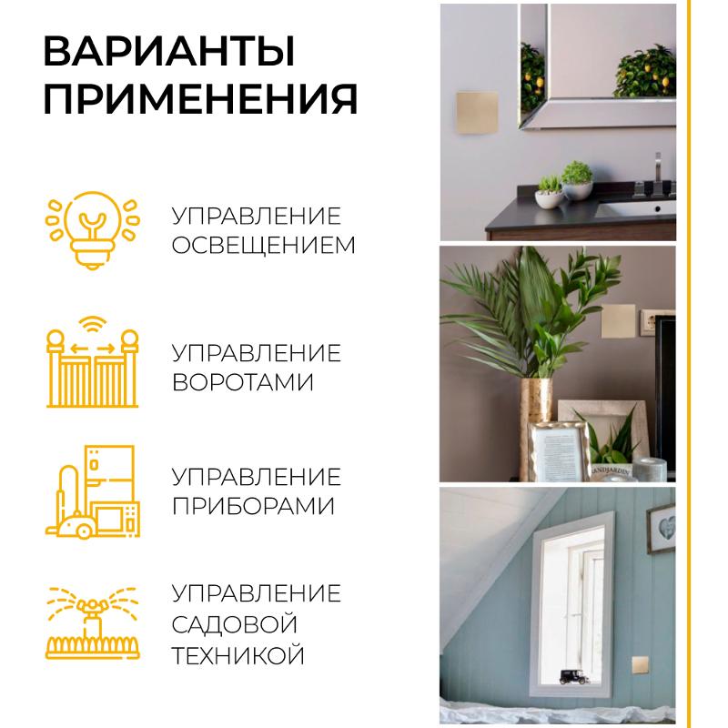 Выключатель дистанционного управления 230V 500W одноклавишный TM81, золото | 41725 | FERON — миниатюра 3