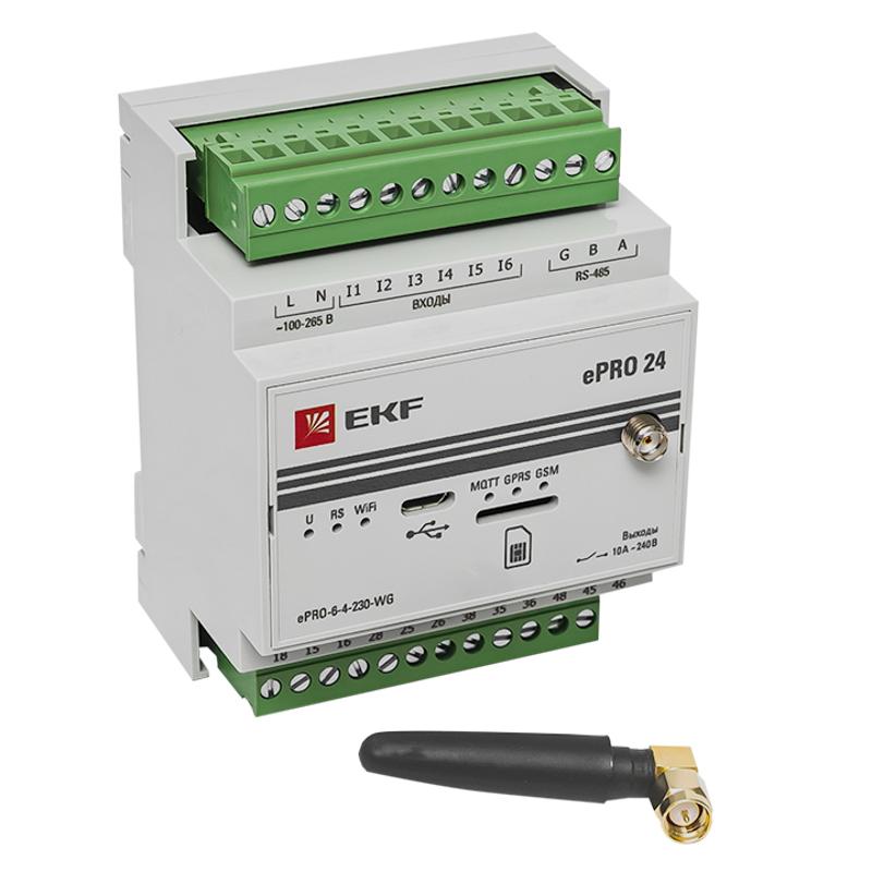 Контроллер базовый ePRO 24 удаленного управления 6вх\4вых 230В WiFi GSM с внешней антенной PROxima | ePRO-6-4-230-WG1 | EKF — миниатюра 11