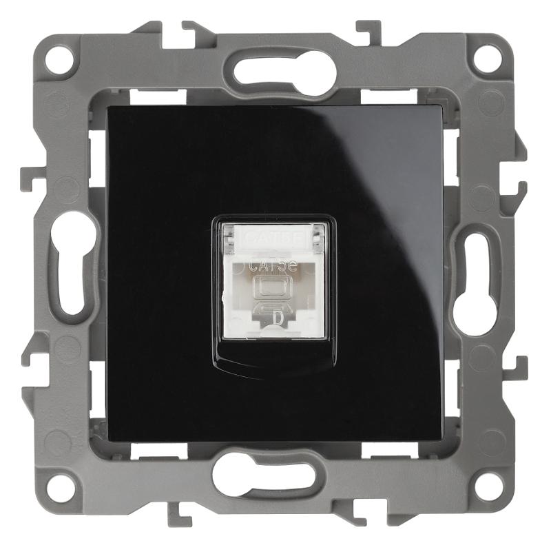 Розетка информационная 12-3107-06 RJ45,  чёрный  |Б0014728 | ЭРА — миниатюра 1