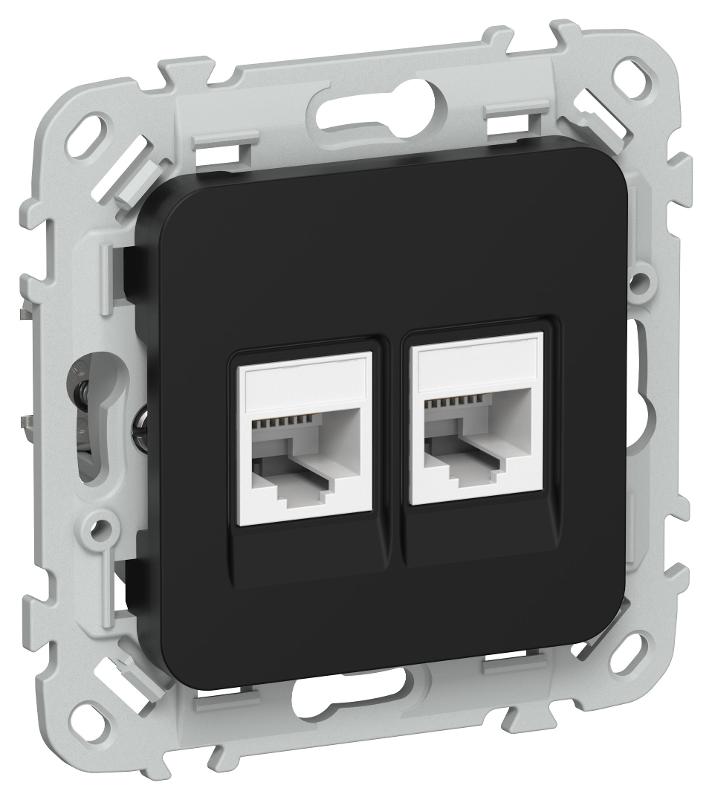 FLITE Розетка 2-ая RJ45/RJ11 кат.5Е/3 UTP РКТ5е/3-2-0-ФлЧ черный | FI-KT22-1-K02 | IEK — IEK (ИЭК)