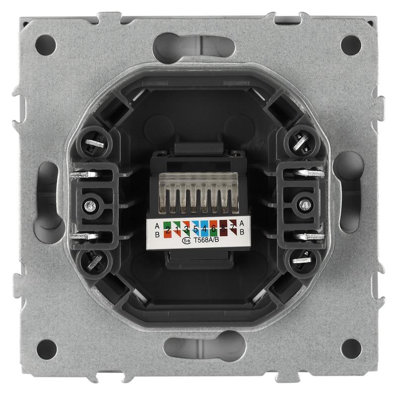 Розетка Galaxy 15-3107-06 информационная RJ45 IP20 графит | Б0070745 | ЭРА — миниатюра 5