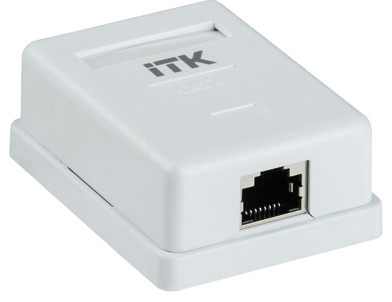 Настенная инф. розетка RJ45 кат. 6 FTP 1-порт | CS2-1C06F-12 | ITK — ITK