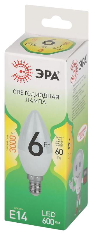 Лампа светодиодная  GREEN LINE LED B35-6W-830-E14 GL E14 6 Вт свеча теплый свет | Б0067122 | ЭРА — миниатюра 5