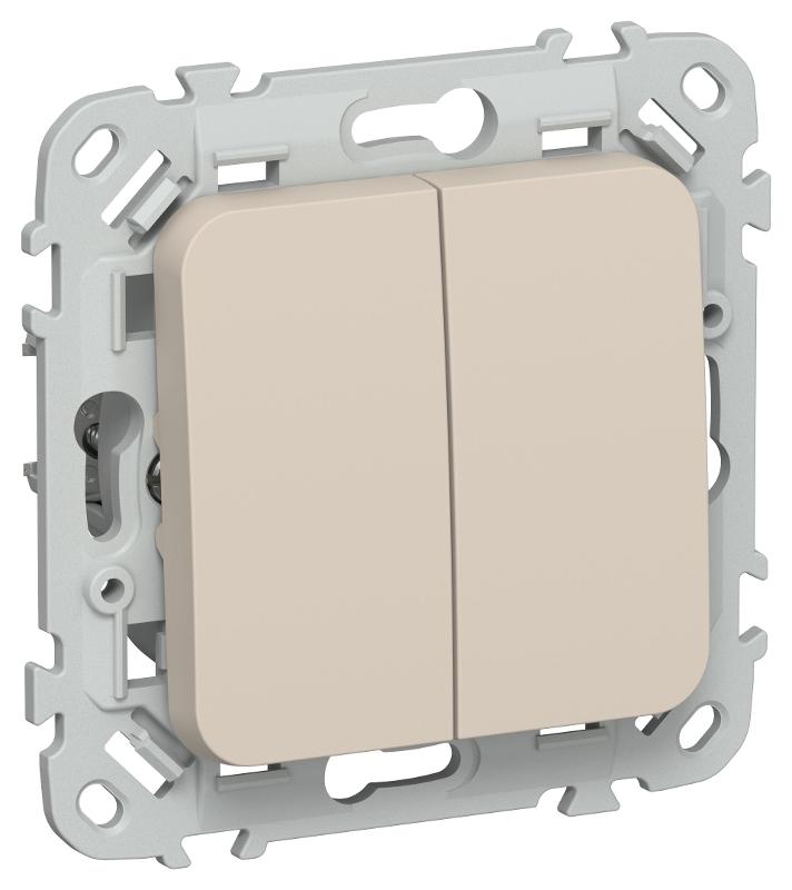 FLITE Выключатель 2-клавишный 10А ВС12-1-0-ФлЛ льняной | FI-V20-0-10-1-K88 | IEK — IEK (ИЭК)