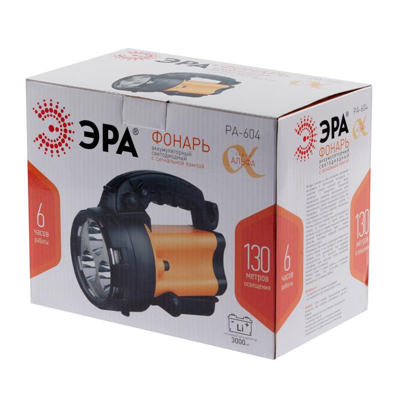 Фонарь прожекторный  PA-604  АЛЬФА 3x1Вт LED SMD, литий 3Ач, сигнал.св., ЗУ 220V+12V, карт] | Б0031035 | ЭРА — миниатюра 3