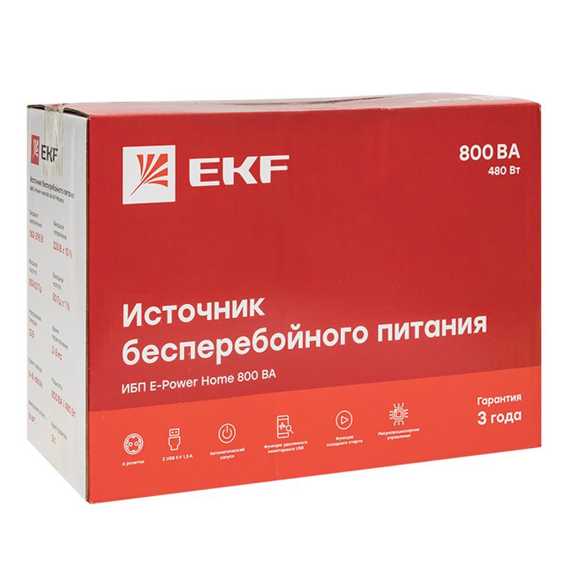 Источник Бесперебойного Питания Линейно-интерактивный E-Power Home 800 ВА PROxima | SSW-800 | EKF — миниатюра 2