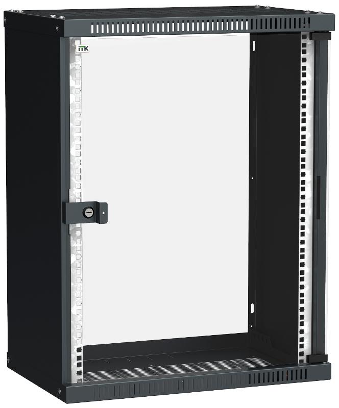 Шкаф LINEA WE 15U 550x350мм дверь стекло черный | LWE5-15U53-GF | ITK — ITK