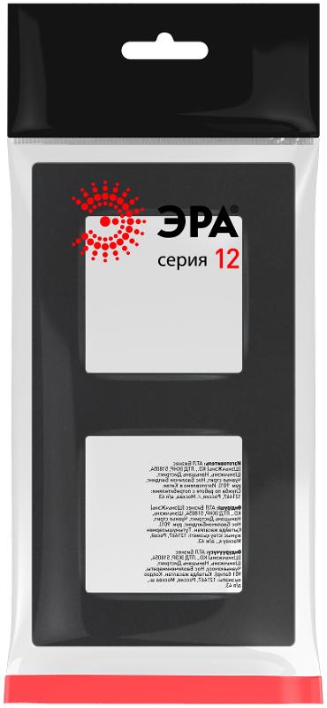 Рамка для розеток и выключателей  Серия 12 12-5202-12 на 2 поста, Классик, графит | Б0067759 | ЭРА — миниатюра 2