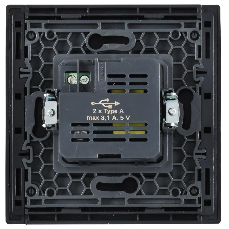 FORTE&PIANO Розетка USB A+A 3,1А FP549 сталь | FP-U21-D31-K46 | IEK — миниатюра 3