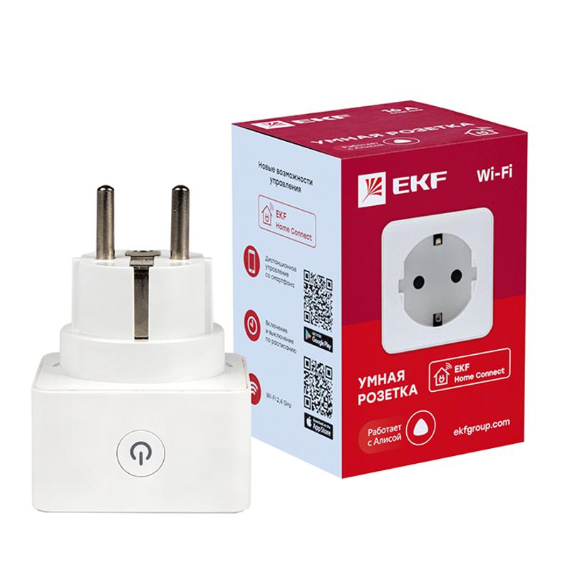 Розетка умная Wi-Fi бел. HomeConnect | RCS-1-WF | EKF — миниатюра 2
