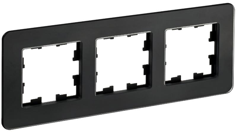 BRITE Рамка 3-ая РУ-3-2-Бр стекло черный RE | BR-M32-G-41-K02 | IEK — IEK (ИЭК)