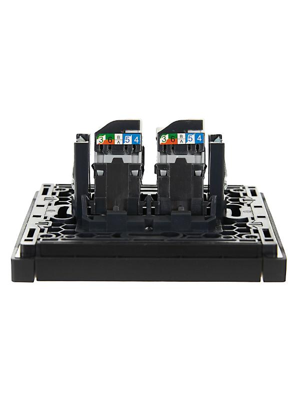 FORTE&PIANO Розетка комп. 2-ая RJ45 кат.5E FP133 черный | FP-K20-1-K02 | IEK — миниатюра 5