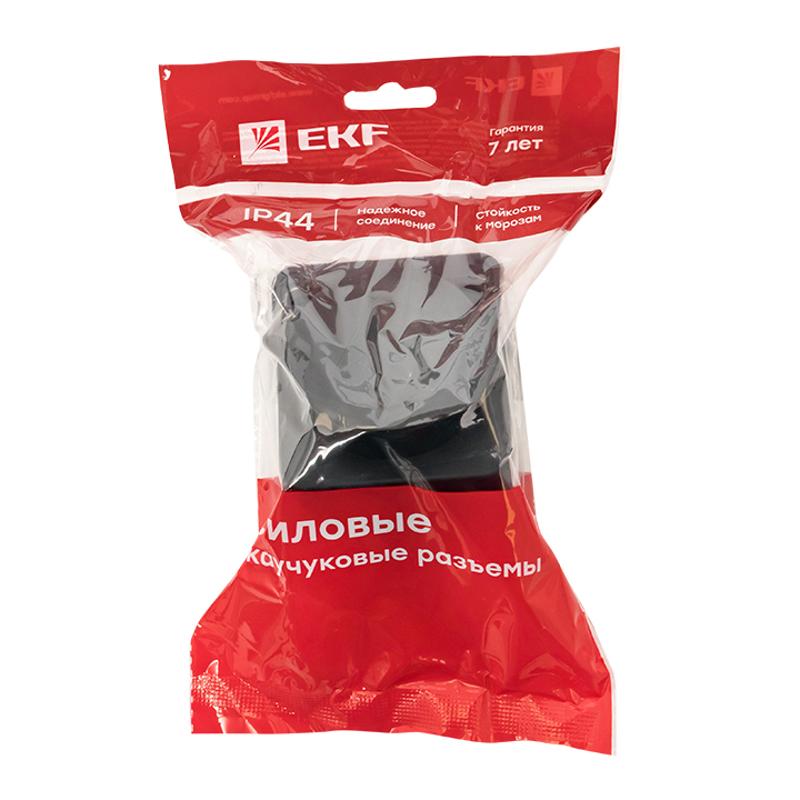 Розетка настенная с защитной крышкой каучуковая наклонная 230В 2P+PE 16A IP44 EKF PROxima|RPS-019-16-230-44|EKF — миниатюра 3