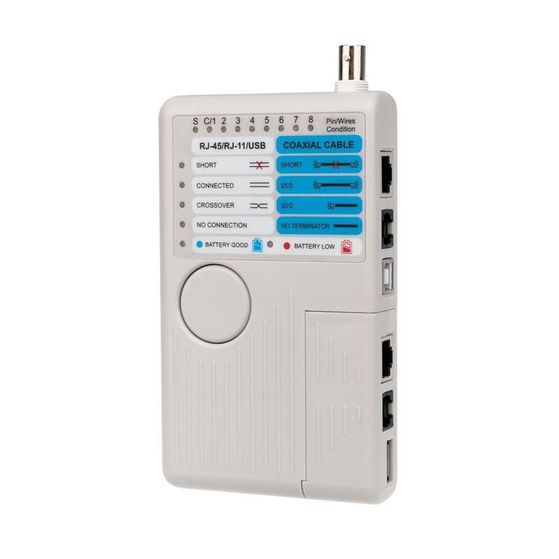 Тестер кабеля универсальный RJ-45+RJ-11+RJ-12+USB+BNC 2468 | 12-1003 | REXANT — REXANT