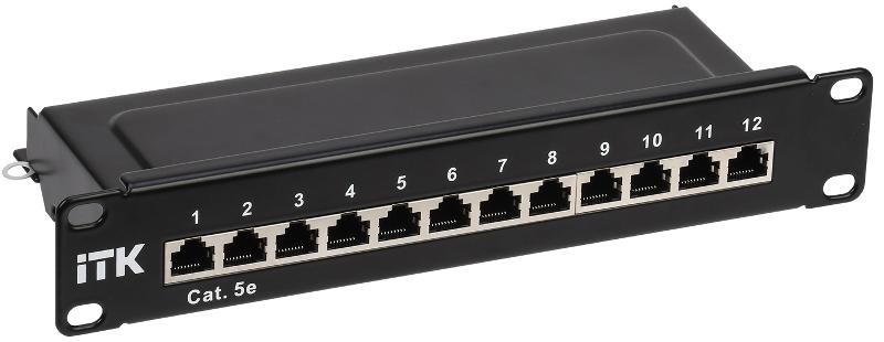 1U патч-панель кат.5E STP 12 портов 10" Dual IDC | PP12-1UC5ES-D05-10 | ITK — ITK