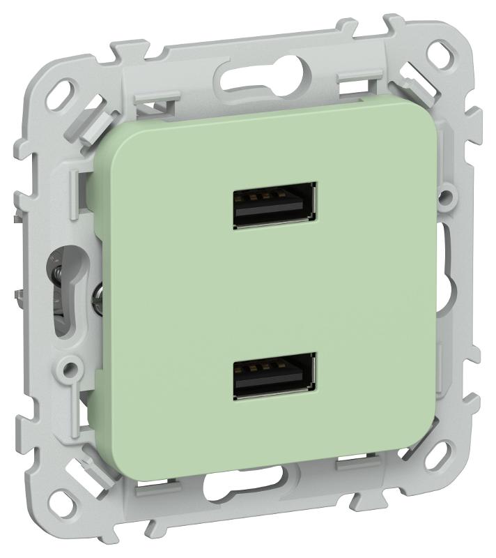 FLITE Розетка USB A+A 2,1А РЮ-2-ФлФ фисташковый | FI-U21-D31-K93 | IEK — IEK (ИЭК)