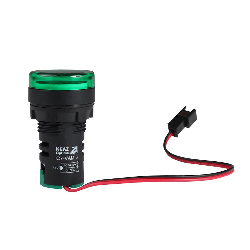 Индикатор тока и напряжения OptiSignal Compact D22 C7-VAM-3 зеленый 50-500 В AC/0-100 A AD22VAM | 375698 | КЭАЗ — КЭАЗ (Курский электроаппаратный завод)